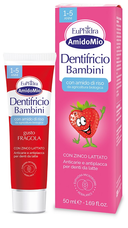 EUPHIDRA AMIDOMIO DENTIFRICIO FRAGOLA 1-5 ANNI 50 ML - Antica Farmacia Ferrari