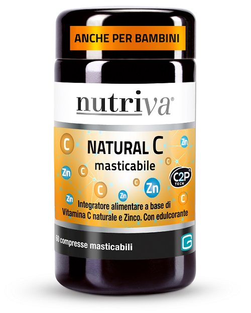 NUTRIVA NATURAL C 60 COMPRESSE MASTICABILI - Antica Farmacia Ferrari