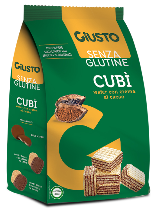 GIUSTO SENZA GLUTINE CUBI' WAFER CACAO 250 G - Antica Farmacia Ferrari