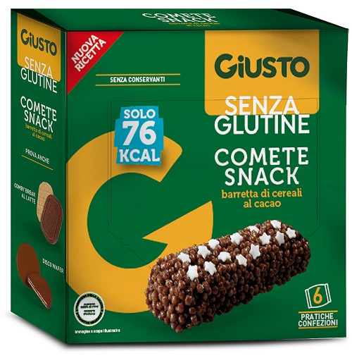 GIUSTO SENZA GLUTINE COMETE SNACK 6 CONFEZIONI DA 20 G - Antica Farmacia Ferrari