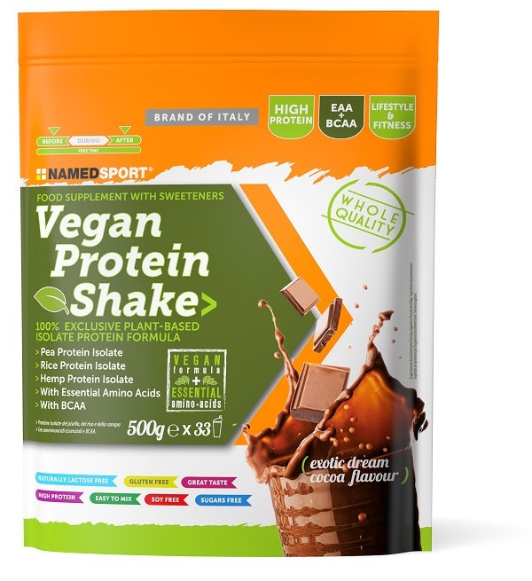 VEGAN PROTEIN SHAKE EXOTIC DREAM COCOA 500 G - Antica Farmacia Ferrari