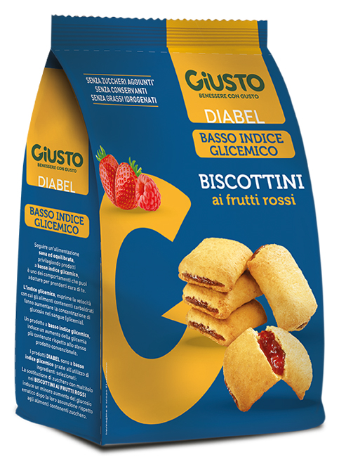 GIUSTO DIABEL BISCOTTINI FRUTTI ROSSI 250 G - Antica Farmacia Ferrari