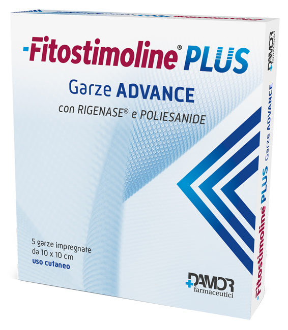 FITOSTIMOLINE PLUS GARZE ADVANCE IMPREGNATE 10X10 CM 5 PEZZI - Antica Farmacia Ferrari