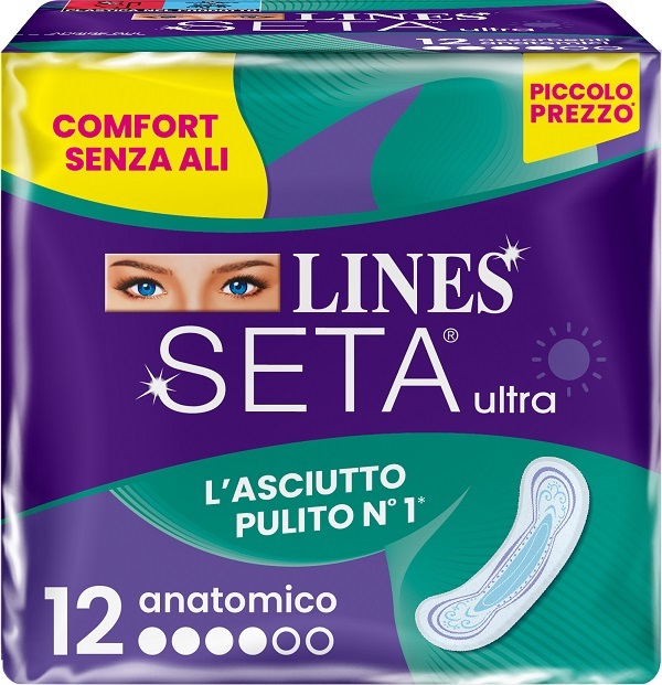 LINES SETA ULTRA ASSORBENTI ANATOMICO DWCT 12 PEZZI - Antica Farmacia Ferrari