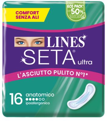 LINES SETA ULTRA ASSORBENTI ANATOMICO CP 16 PEZZI - Antica Farmacia Ferrari
