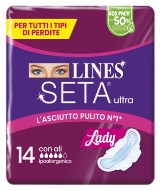 LINES SETA ULTRA ASSORBENTI LADY ALI CP 14 PEZZI - Antica Farmacia Ferrari
