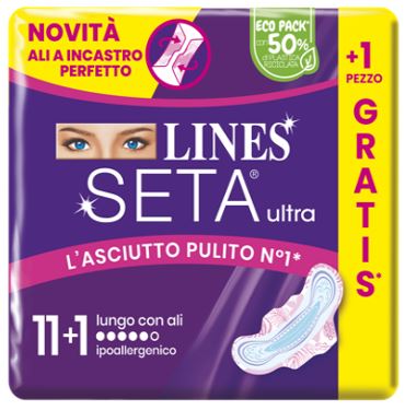 LINES SETA ULTRA ASSORBENTI LUNGO ALI CP 11+1 PEZZI - Antica Farmacia Ferrari