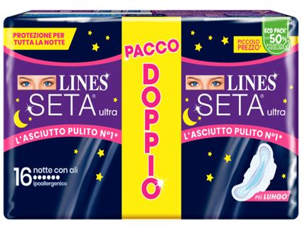 LINES SETA ULTRA ASSORBENTI NOTTE VP DWCT 16 PEZZI - Antica Farmacia Ferrari