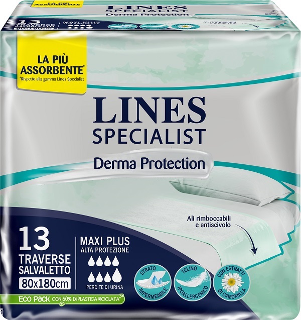 TRAVERSA PER INCONTINENZA LINES SPECIALIST DERM AP 80X180 13 PEZZI - Antica Farmacia Ferrari