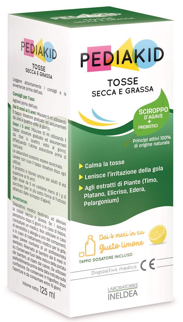 PEDIAKID TOSSE SECCA E GRASSA SCIROPPO 125 ML - Antica Farmacia Ferrari