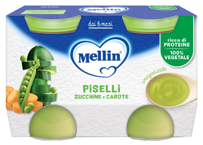 MELLIN OMOGENEIZZATO PISELLI E CAROTE 2 PEZZI DA 130 G - Antica Farmacia Ferrari