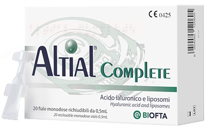 SOLUZIONE OFTALMICA LUBRIFICANTE ALTIAL COMPLETE 4 STRIP DA 5 FLACONI DA 0,5 ML - Antica Farmacia Ferrari