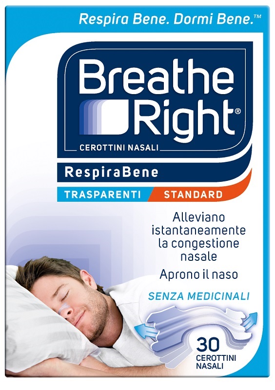 CEROTTI NASALI BREATHE RIGHT TRASPARENTI 30 PEZZI - Antica Farmacia Ferrari