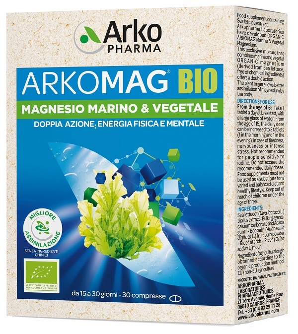 ARKOMAG BIO MAGNESIO MARINO & VEGETALE 30 COMPRESSE - Antica Farmacia Ferrari