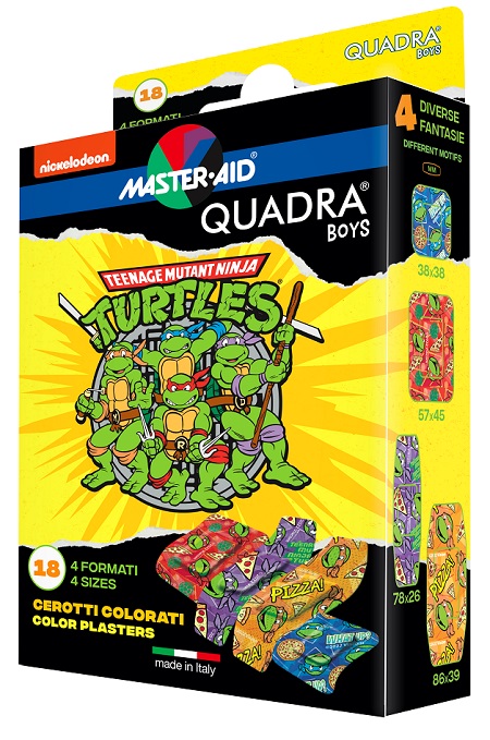 CEROTTO MASTER-AID QUADRA BOYS NINJA TURTLES ASSORTITI 18 PEZZI - Antica Farmacia Ferrari