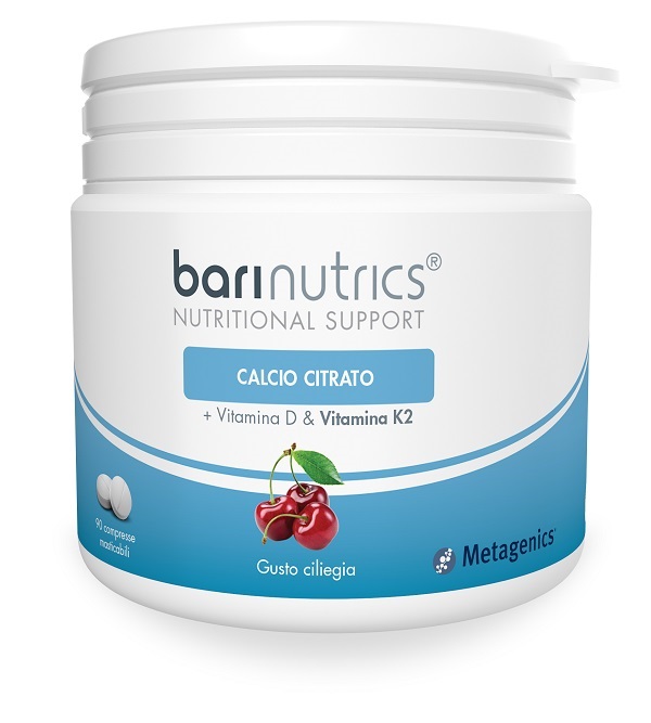 BARINUTRICS CALCIO CITRATO K2 CILIEGIA 90 COMPRESSE - Antica Farmacia Ferrari