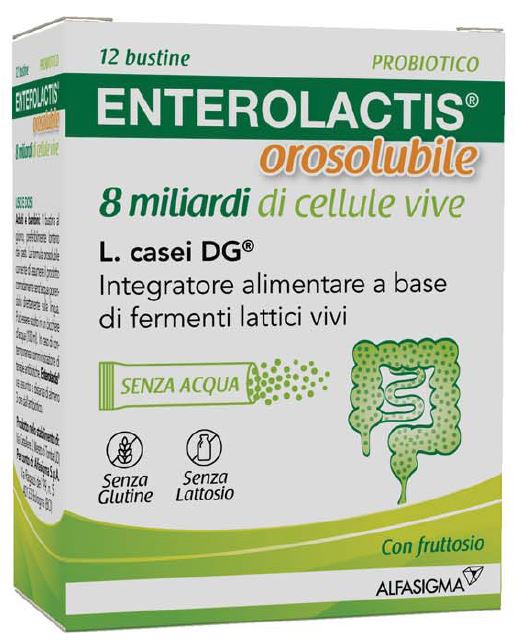 ENTEROLACTIS OROSOLUBILE 12 BUSTINE 8 MILIARDI DI CELLULE VIVE - Antica Farmacia Ferrari