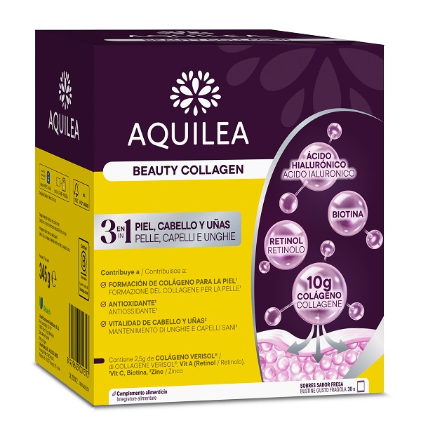 AQUILEA BEAUTY COLLAGEN 30 BUSTINE GUSTO FRAGOLA SENZA GLUTINE SENZA LATTOSIO - Antica Farmacia Ferrari