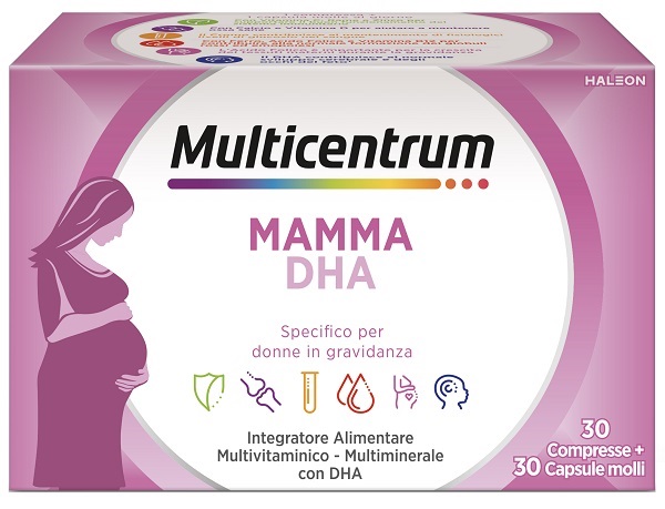 MULTICENTRUM MAMMA DHA 30 COMPRESSE + 30 CAPSULE SENZA GLUTINE E SENZA ZUCCHERI - Antica Farmacia Ferrari