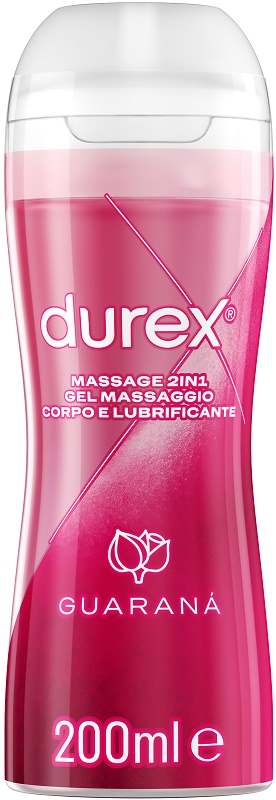 DUREX MASSAGE 2 IN 1 GEL MASSAGGIO CORPO E LUBRIFICANTE GUARANA' 200 ML - Antica Farmacia Ferrari