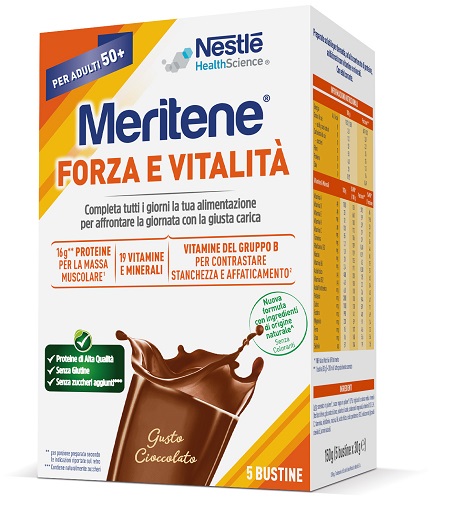 MERITENE FORZA E VITALITA' CIOCCOLATO 5 BUSTINE DA 30 G - Antica Farmacia Ferrari