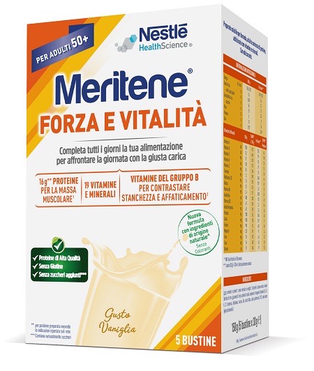 MERITENE FORZA E VITALITA' VANIGLIA 5 BUSTINE DA 30 G - Antica Farmacia Ferrari