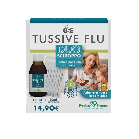 GSE TUSSIVE FLU DUO FLACONE+6 STICK PACK MONODOSE - Antica Farmacia Ferrari