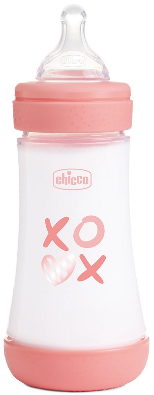 CHICCO BIBERON P5 240ML MED SILICONE GIRL - Antica Farmacia Ferrari