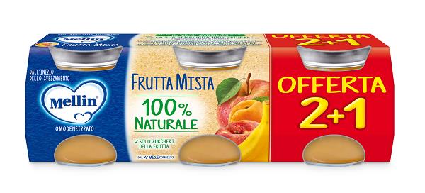 MELLIN OMOGENEIZZATO FRUTTA MISTA 3 PEZZI DA 100 G - Antica Farmacia Ferrari