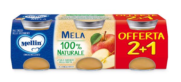 MELLIN OMOGENEIZZATO MELA 3PZ DA 100 G - Antica Farmacia Ferrari