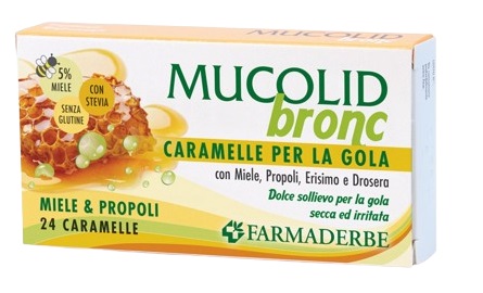 MUCOLID BRONC MIELE & PROPOLI 24 CARAMELLE - Antica Farmacia Ferrari