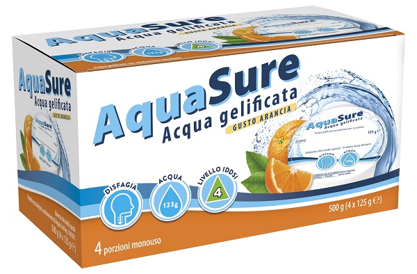 AQUASURE ACQUA GELIFICATA ARANCIA EDULCORATA MULTIPACK 4 PEZZI DA 125 G - Antica Farmacia Ferrari