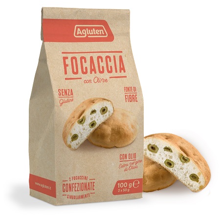 AGLUTEN FOCACCIA OLIVE 2 PEZZI DA 50 G - Antica Farmacia Ferrari