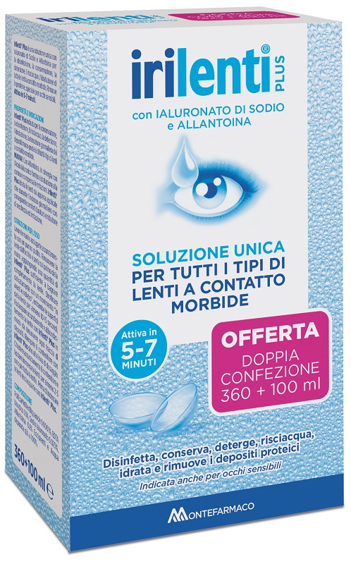 SOLUZIONE UNICA PER LENTI A CONTATTO IRILENTI 2 PEZZI 360 ML + 100 ML - Antica Farmacia Ferrari