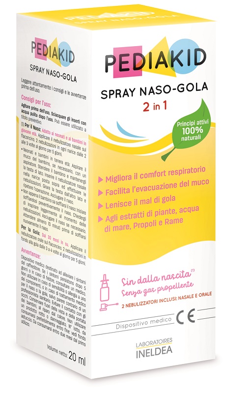PEDIAKID SPRAY NASO GOLA 20 ML - Antica Farmacia Ferrari