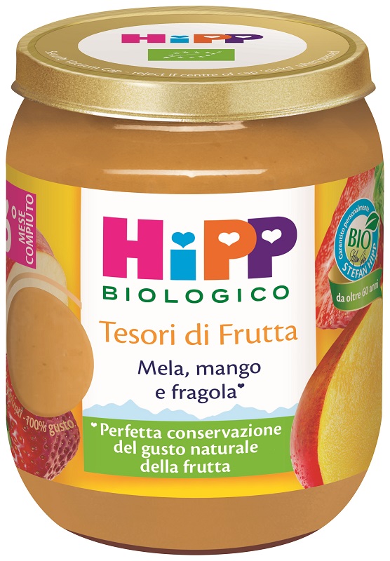 HIPP TESORI FRUTTA MELA MANGO FRAGOLA 160 G - Antica Farmacia Ferrari
