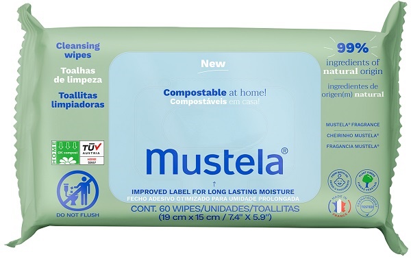 MUSTELA SALVIETTE COMPOSTABILI PROFUMATE 60 PEZZI - Antica Farmacia Ferrari