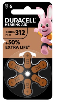 DURACELL EASY TAB 312 MARRONE BATTERIA PER APPARECCHIO ACUSTICO 6 PEZZI - Antica Farmacia Ferrari
