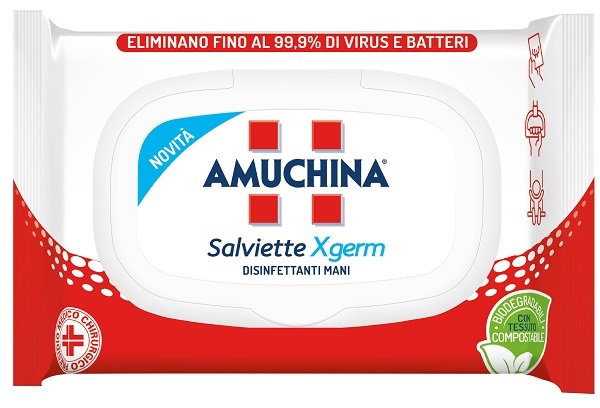 AMUCHINA XGERM SALVIETTINE MANI 20 PEZZI - Antica Farmacia Ferrari
