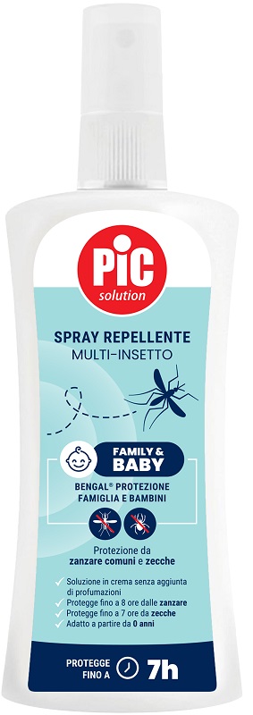 PIC SOLUTION BENGAL FAMILY & BABY PROTEZIONE FAMIGLIA E BAMBINI SPRAY REPELLENTE MULTI INSETTO 100 ML - Antica Farmacia Ferrari