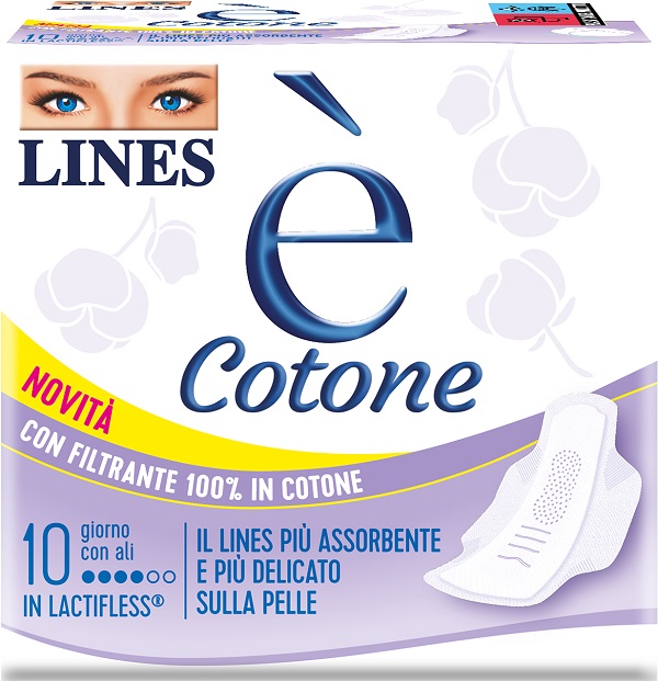 LINES E' COTONE ALI ASSORBENTE ESTERNO 10 PEZZI - Antica Farmacia Ferrari