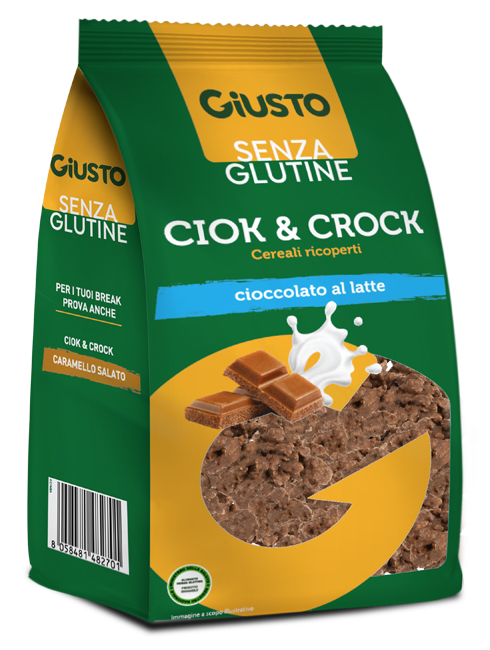 GIUSTO SENZA GLUTINE CIOK&CROCK CEREALI RICOPERTI DI CIOCCOLATO AL LATTE 125 G - Antica Farmacia Ferrari