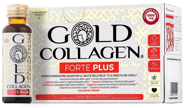 GOLD COLLAGEN FORTE PLUS 10 FLACONCINI DA 50 ML 8G COLLAGENE - Antica Farmacia Ferrari