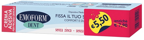 CREMA ADESIVA EMOFORM DENT PER PROTESI DENTALE 45 G TAGLIO PREZZO - Antica Farmacia Ferrari