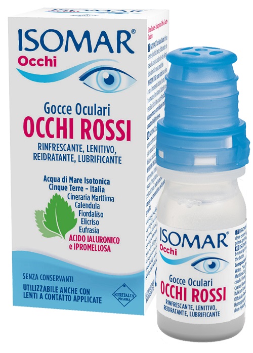 ISOMAR OCCHI ROSSI GOCCE OCULARI ACIDO IALURONICO 0,20% 10 ML - Antica Farmacia Ferrari