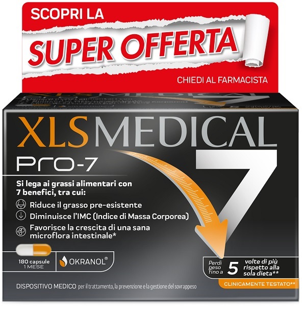 XLS MEDICAL PRO-7 180 CAPSULE TAGLIO PREZZO - Antica Farmacia Ferrari