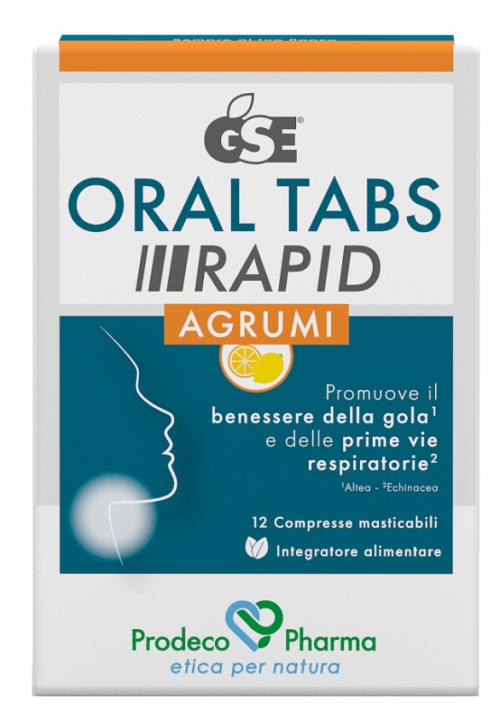 GSE ORAL TABS RAPID AGRUMI 12 COMPRESSE MASTICABILI - Antica Farmacia Ferrari