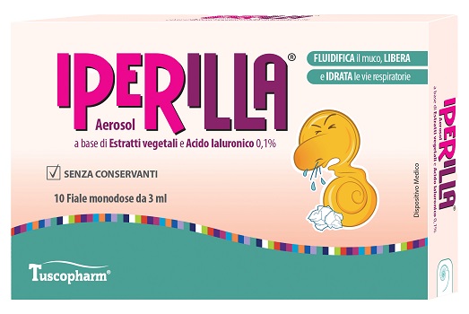 AEROSOL IPERILLA 10 FIALE MONODOSE DA 3 ML A BASE DI ESTRATTI VEGETALI E ACIDO IALURONICO 0,1% - Antica Farmacia Ferrari
