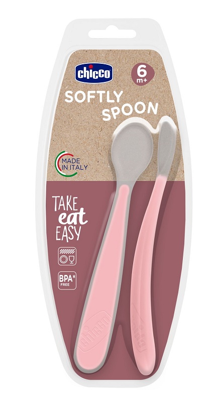 CHICCO CUCCHIAIO IN SILICONE DOPPIO ROSA 6M+ - Antica Farmacia Ferrari
