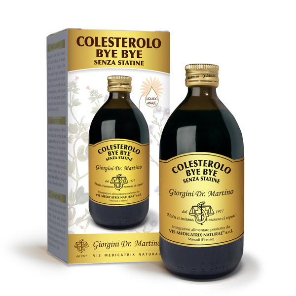 COLESTEROLO BYE BYE SENZA STATINE LIQUIDO ANALCOLICO 500 ML - Antica Farmacia Ferrari